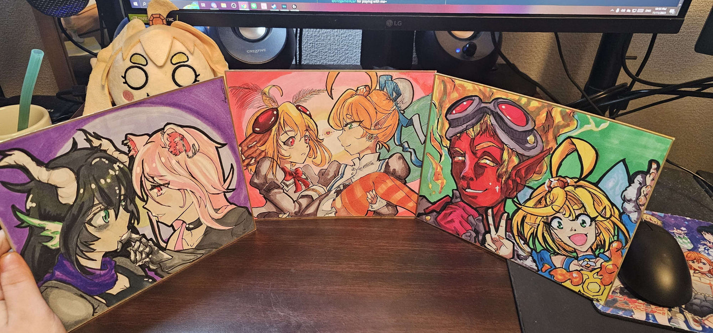 Handdrawn "Shikishi" Board on Stream?!